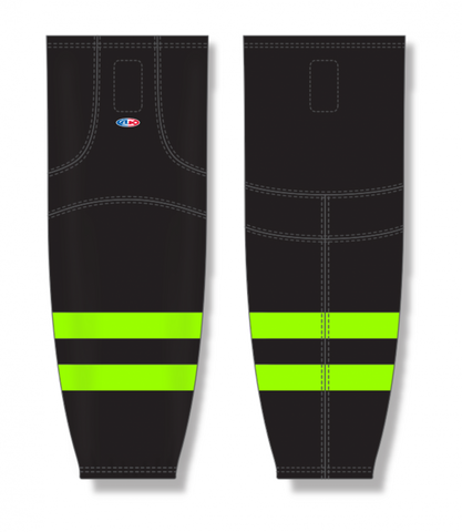 Athletic Knit (AK) HS2100-655 Dallas Stars Black/Neon Green Mesh Ice Hockey Socks