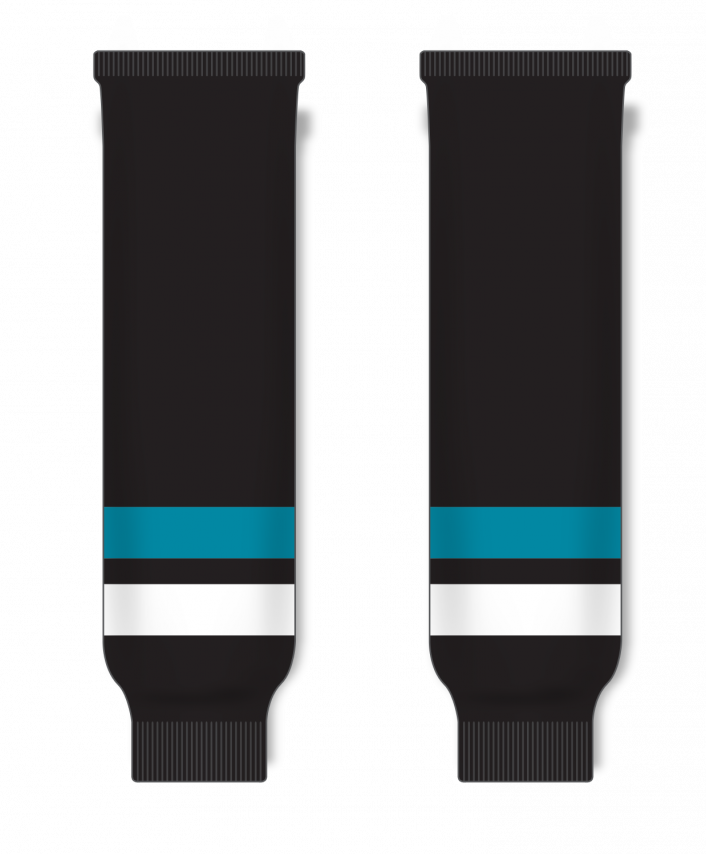 Modelline 2001-06 San Jose Sharks Third Black Knit Ice Hockey Socks