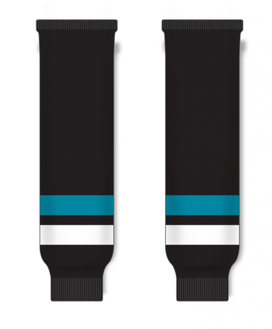Modelline 2001-06 San Jose Sharks Third Black Knit Ice Hockey Socks