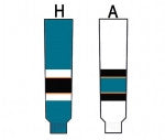 Modelline 2007-13 San Jose Sharks Home Pacific Teal Knit Ice Hockey Socks