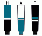 Modelline 2001-06 San Jose Sharks Home Teal Knit Ice Hockey Socks